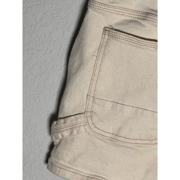 UNION BAY Cream/Off-White Denim Carpenter Tab Back Utility Jean Shorts Size 1 - Picture 8 of 9